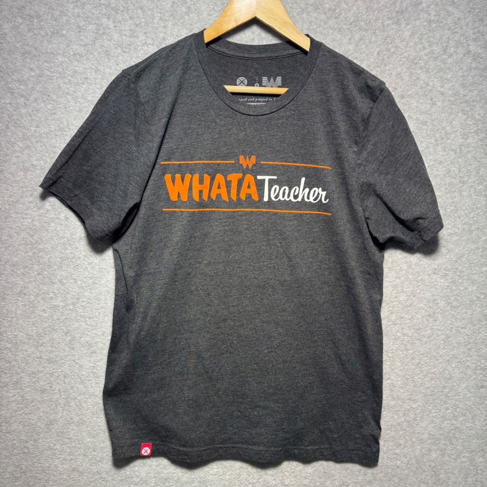 Tumbleweed Texstyles Whataburger WHATA Teacher T-Shirt Mens Large Gray Texas Tee